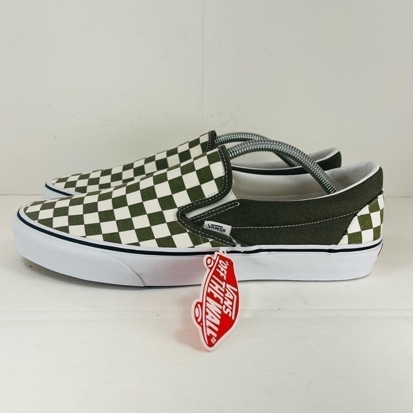 VansGrape Leaf Checkerboard Classic Slip-On Shoes Men Size 11.5
